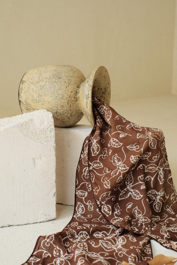 Scarf Batik TCR Daun Rambat Brown