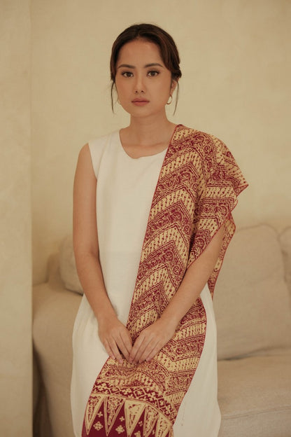 Scarf Batik Parang Kelok - Maroon | DNN