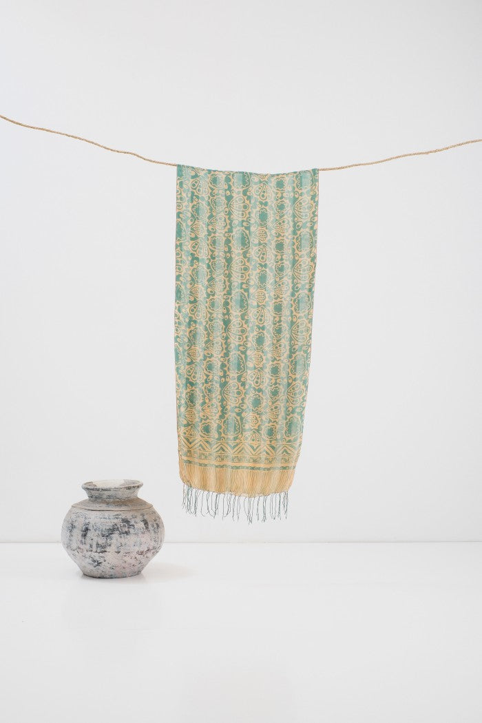 Syal Batik Sutra Kupu - Green - 45