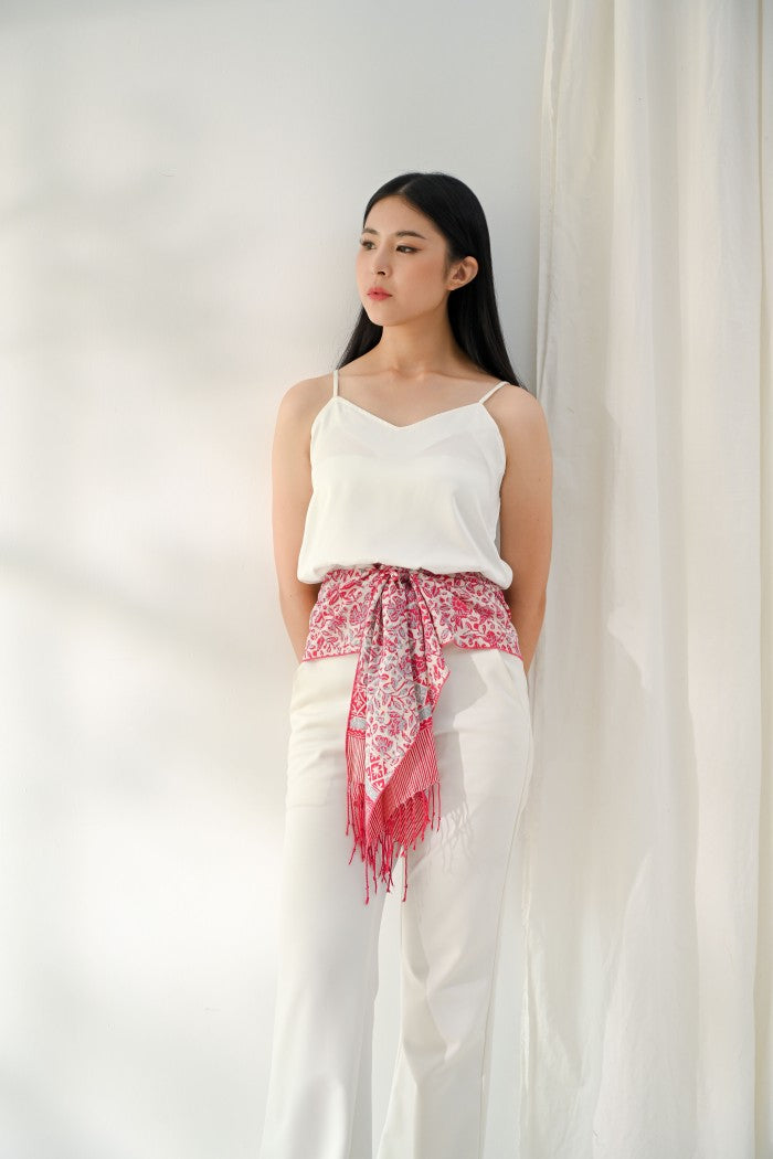 Scarf Batik Apusan - Daun Puring - Pink | DNA