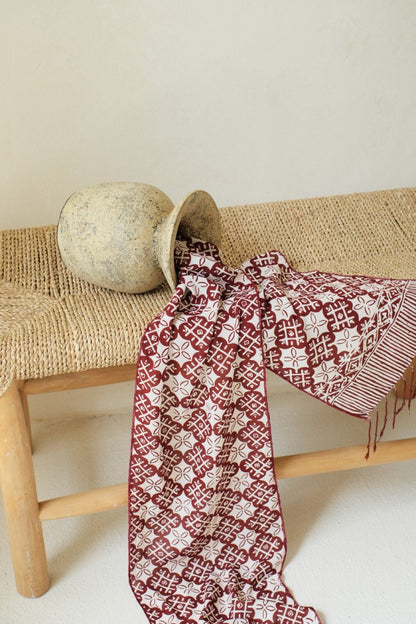Scarf Batik TCN Kawung XO Maroon