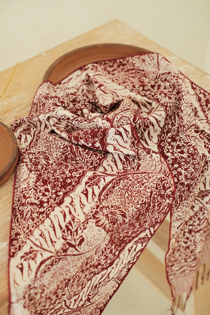 Scarf Batik TCN Parang Bunga Maroon