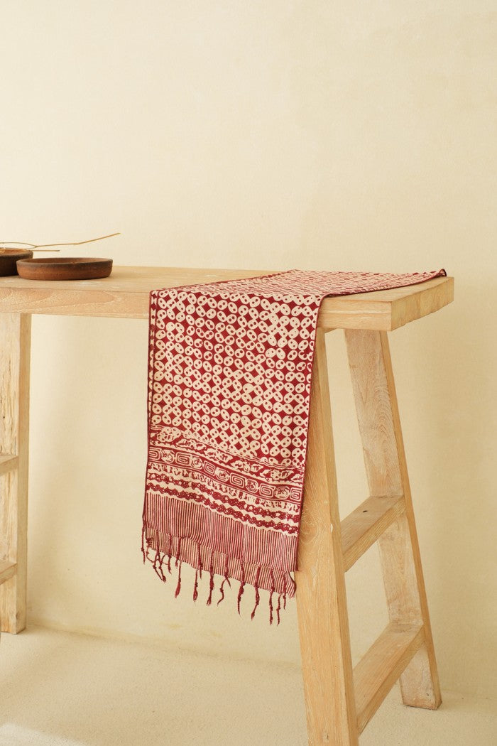 Scarf Batik TCN Kawung Sen Maroon
