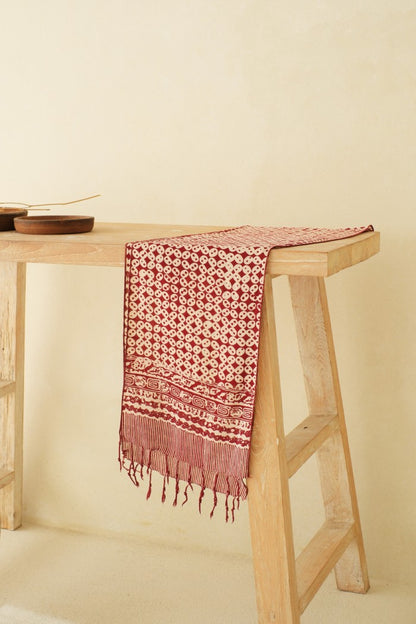 Scarf Batik TCN Kawung Sen Maroon