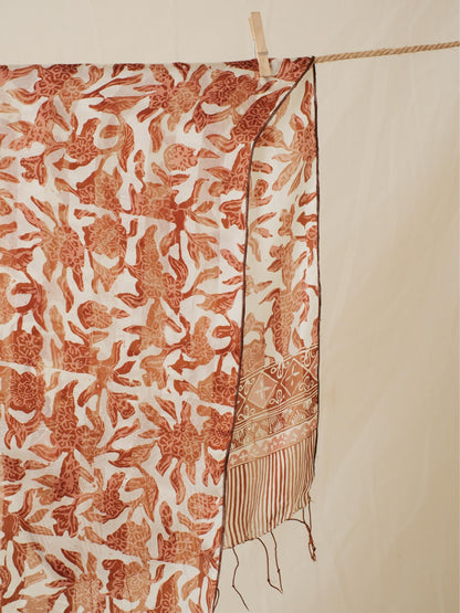 Syal Batik Sutra - Rimbun - Brown - 35