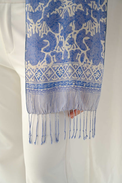 Scarf Batik Apusan - Sidomukti Garuda - Blue | DNB