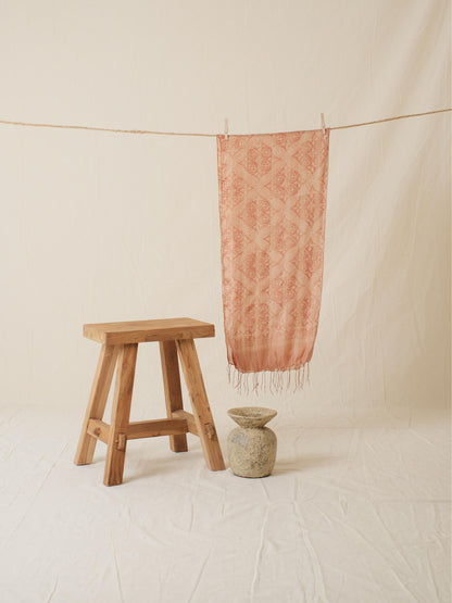 Syal Batik Sutra - Kawung - Cream - 35