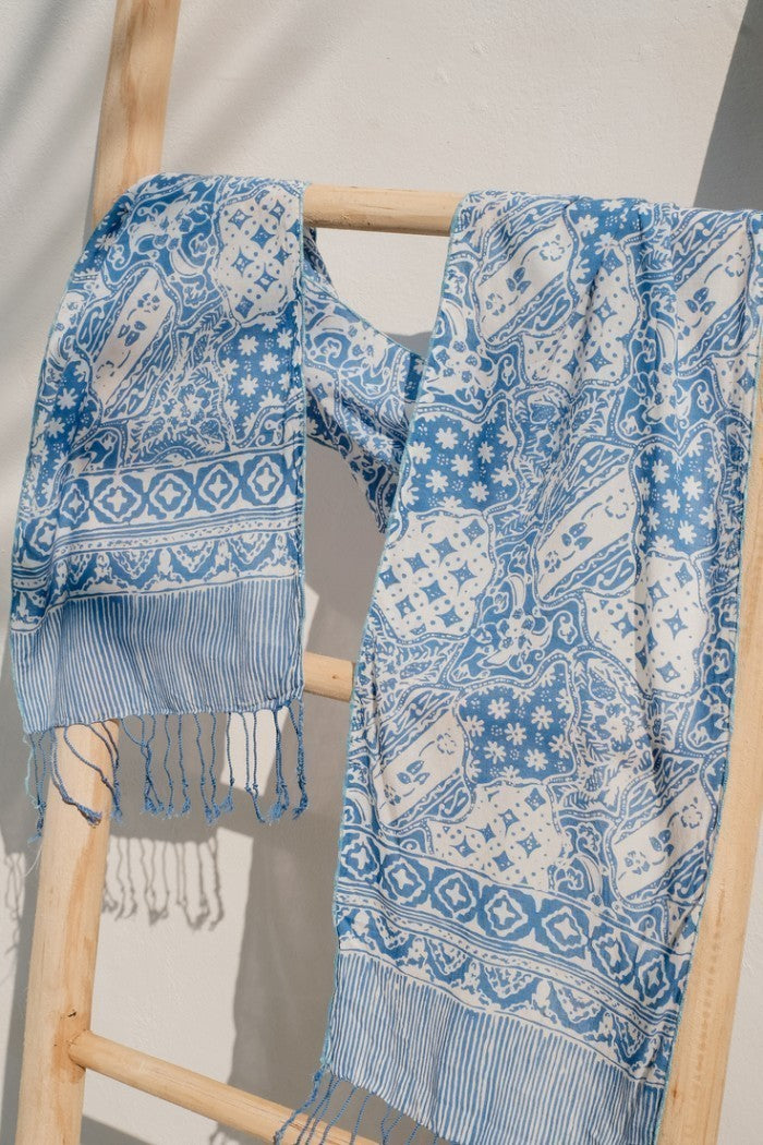 Scarf Batik TCB Sekar Jagad Blue