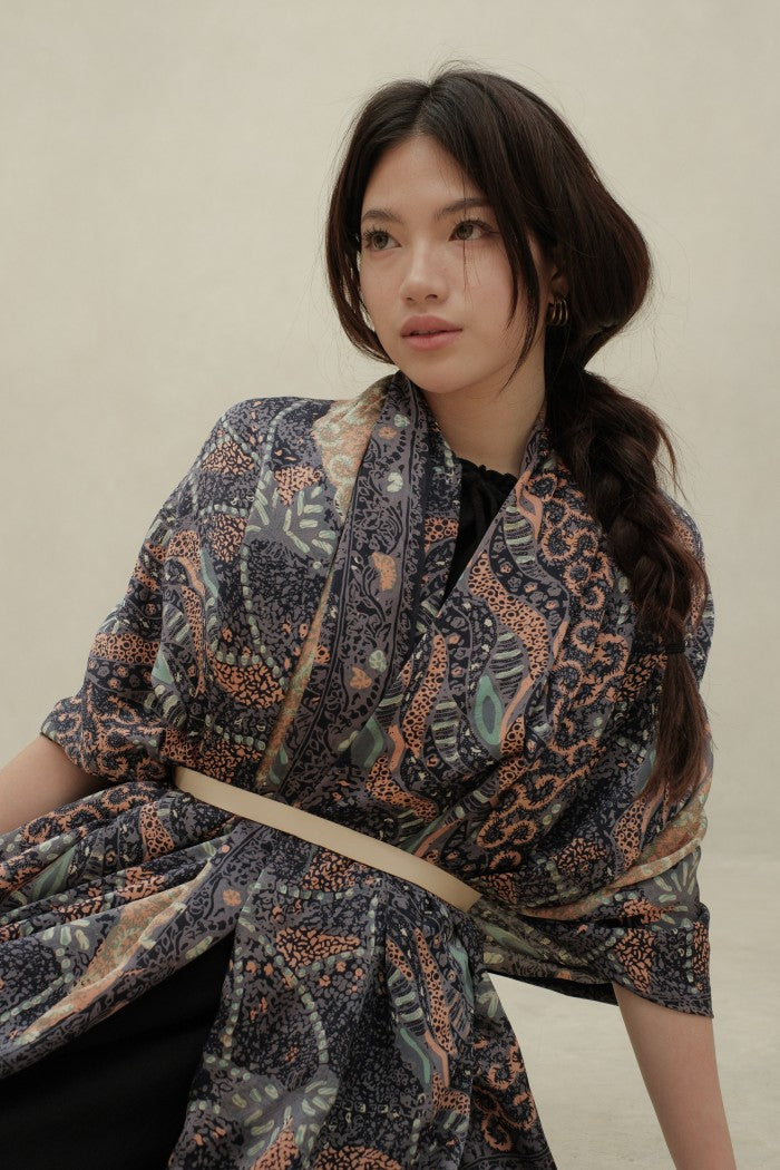 Selendang Sutra Batik Tulis - Sangga Langit - Blue