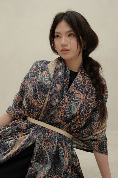 Selendang Sutra Batik Tulis - Sangga Langit - Blue