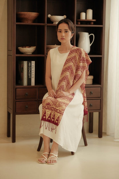 Scarf Batik Parang Kelok - Maroon | DNN