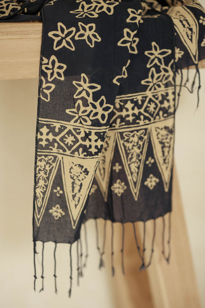 Scarf Batik Bunga Melati - Blue | DNC