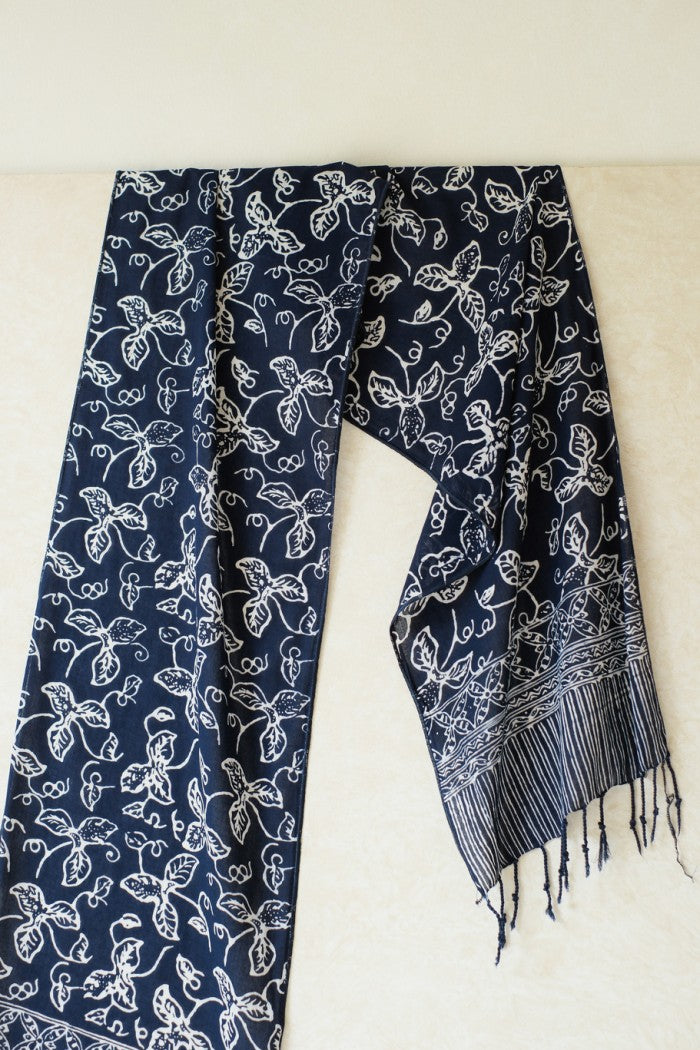 Scarf Batik TCC Daun Rambat Blue