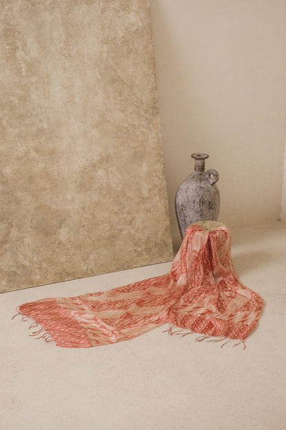Syal Batik Sutra Parang Kombinasi - Pink - 45
