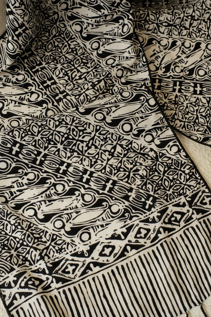 Scarf Batik TCE Parang Kawung Black