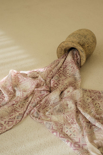 Bilik Kawung in Purple - Syal Batik Sutra - 55