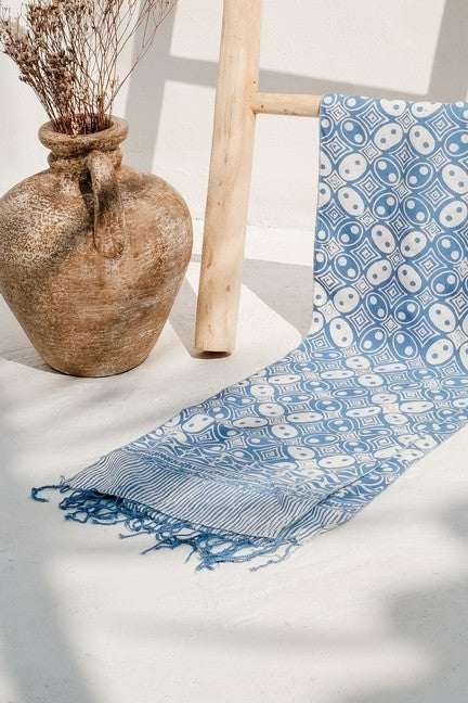 Scarf Batik TCB Kawung Blue
