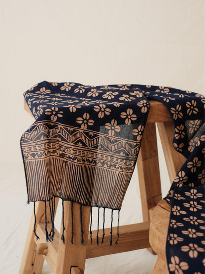 Scarf Batik Kopi Kawung - Dark Blue | DNC