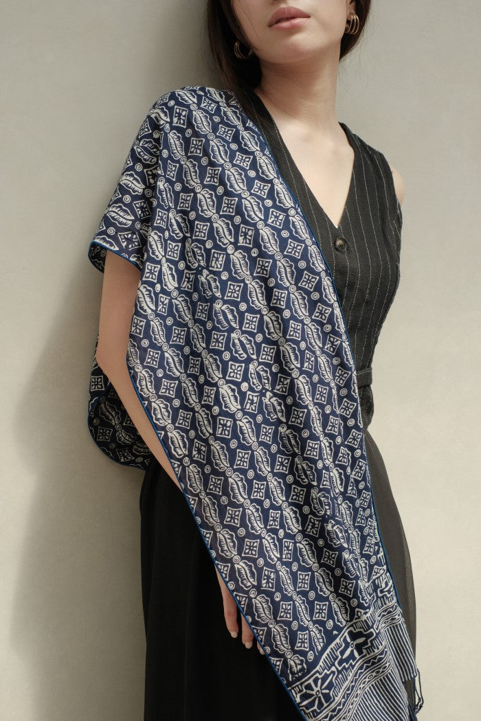 Scarf Batik Ceplok Wibowo - Blue