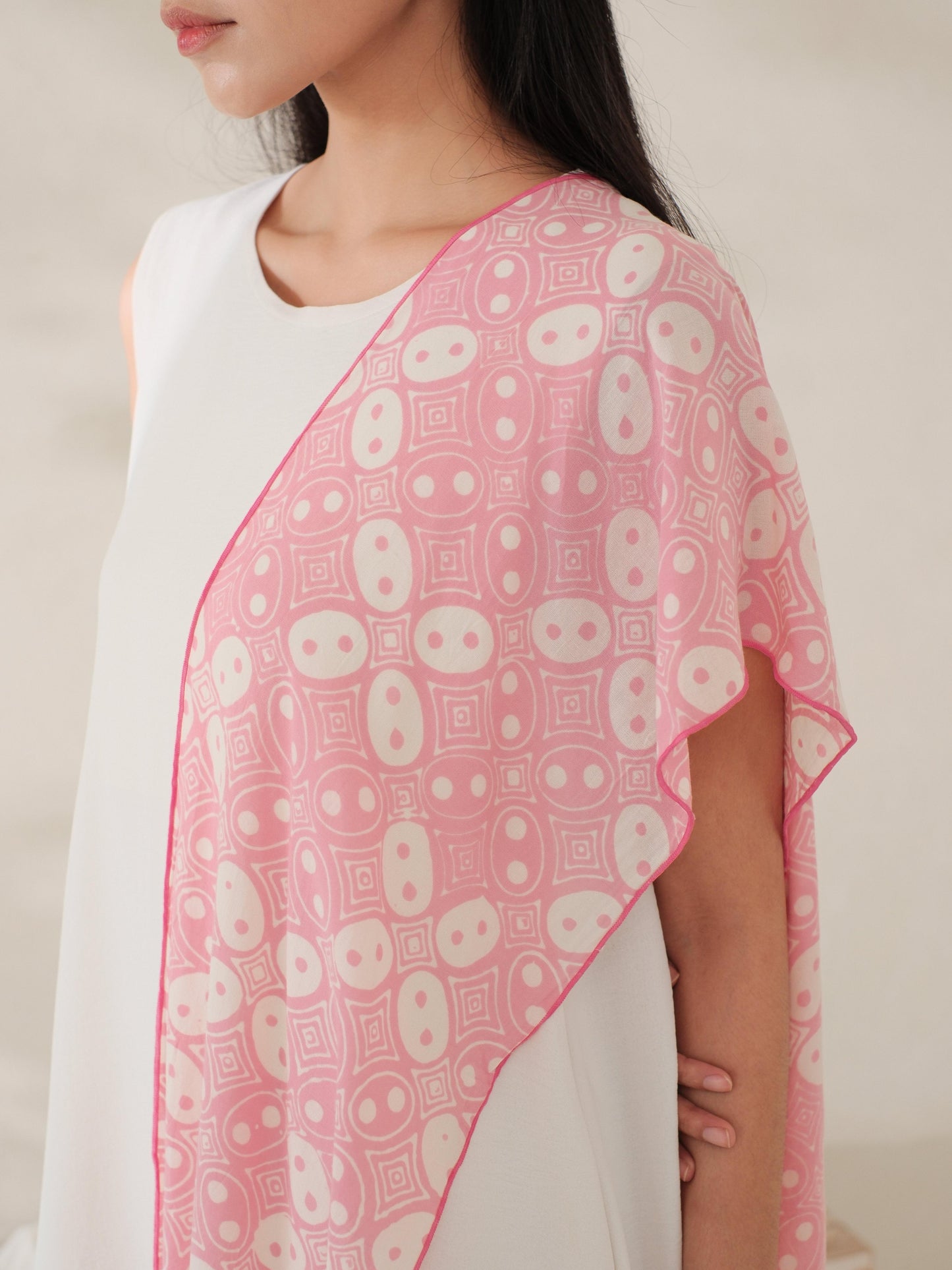 Scarf Batik TCA Kawung 1 Pink
