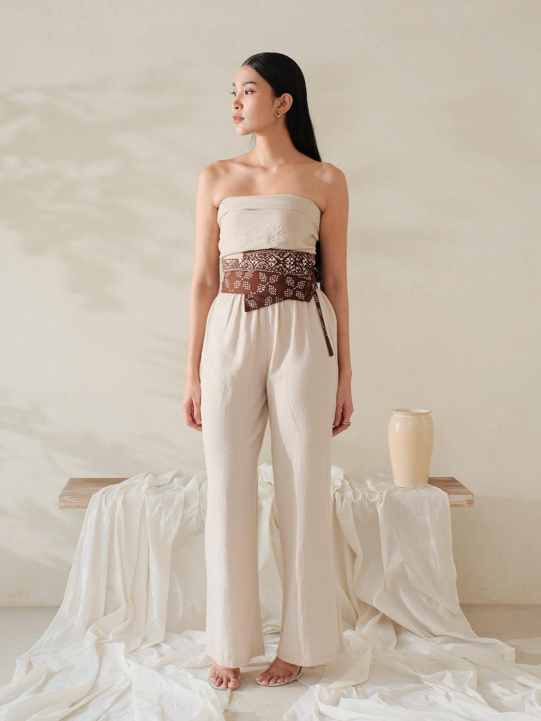 Fina in Brown - Obi Belt Batik