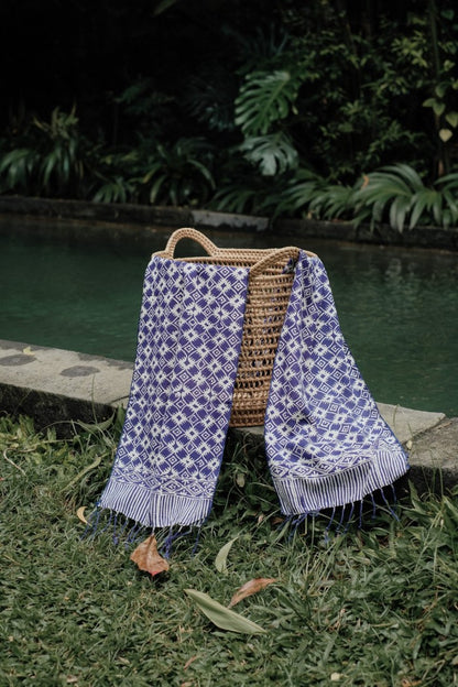Scarf Batik TCC Kawung 4 Blue