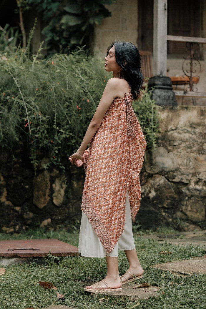 Pasha Orange Shawl / Selendang Batik