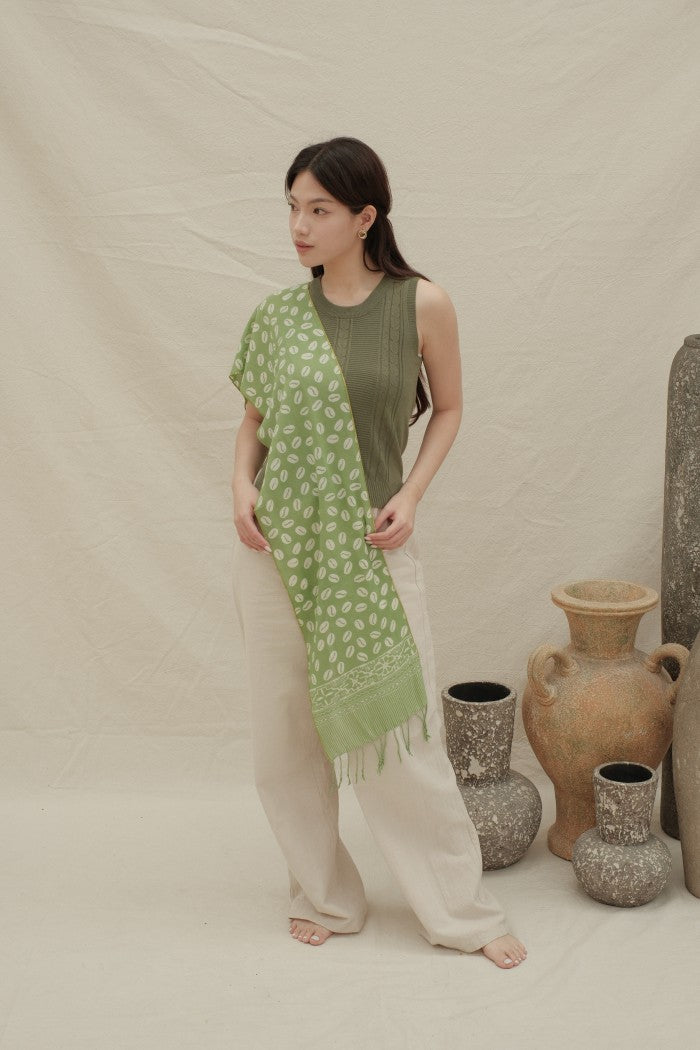 Scarf Batik Biji Kopi - Green