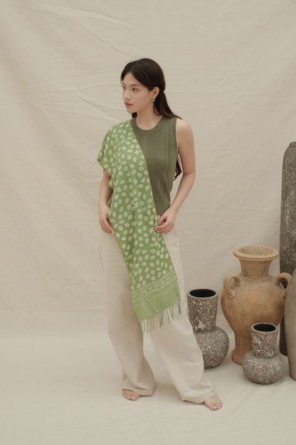 Scarf Batik Biji Kopi - Green