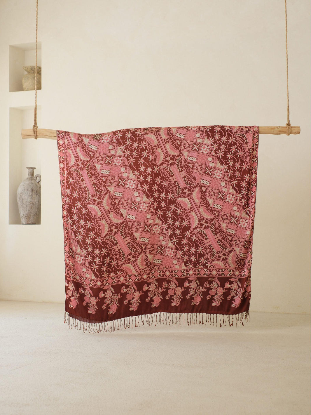 Selendang Sutra Batik Tulis - Melati Tambal