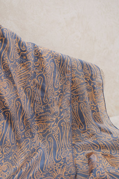 Syal Batik Sutra Parang Curigo 2 - Blue - 45