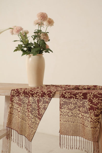 Scarf Batik Melati Tangkai - Brown | DNR