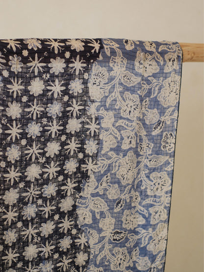 Batik Ratu - Selendang Sutra Batik - Truntum Daun - Dark Blue