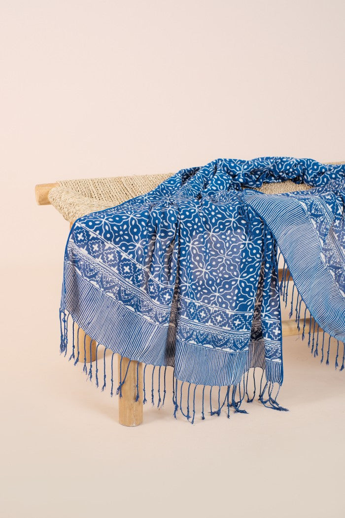 Selendang Batik TCC Kawung 2 Blue - 80