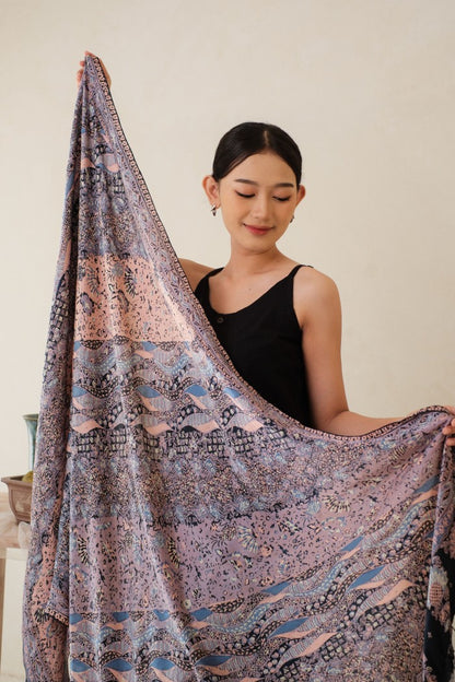 Selendang Sutra Batik Tulis - Alam Merak