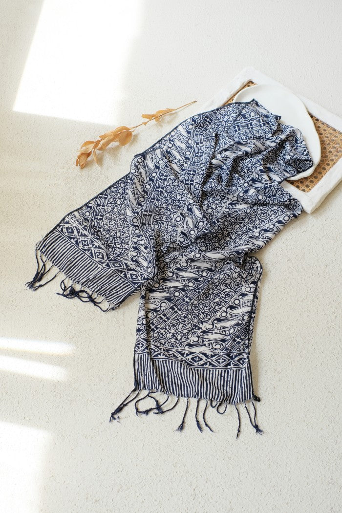Scarf Batik TCC Parang Kawung Blue