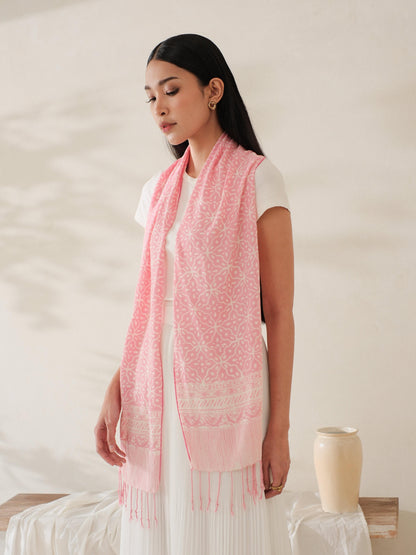 Scarf Batik TCA Kawung 2 Pink