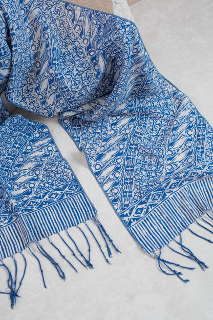 Scarf Batik TCB Parang Kawung Blue