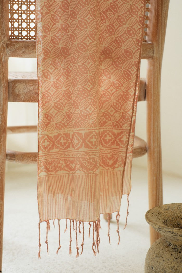 Scarf Batik TCL Kawung Bribil Cream