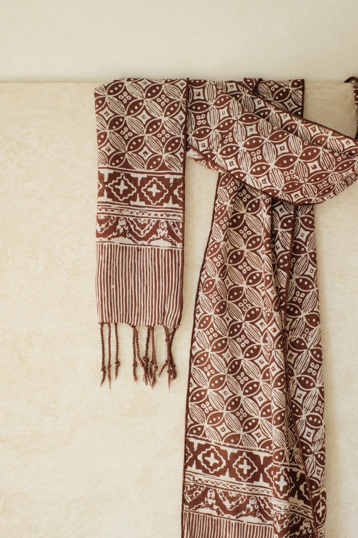 Scarf Batik TCR Kawung Bribil Brown
