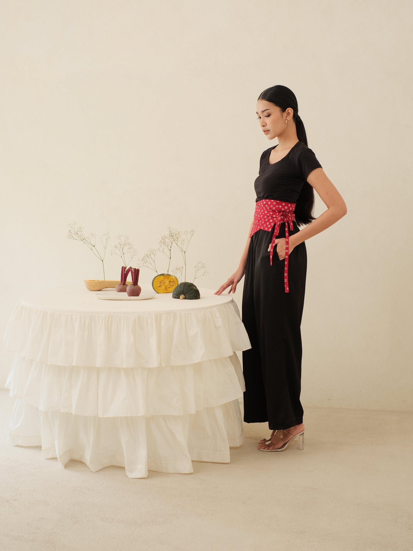 Sana in Red - Obi Belt Batik