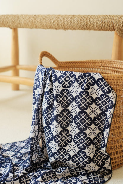 Scarf Batik TCC Kawung XO Blue