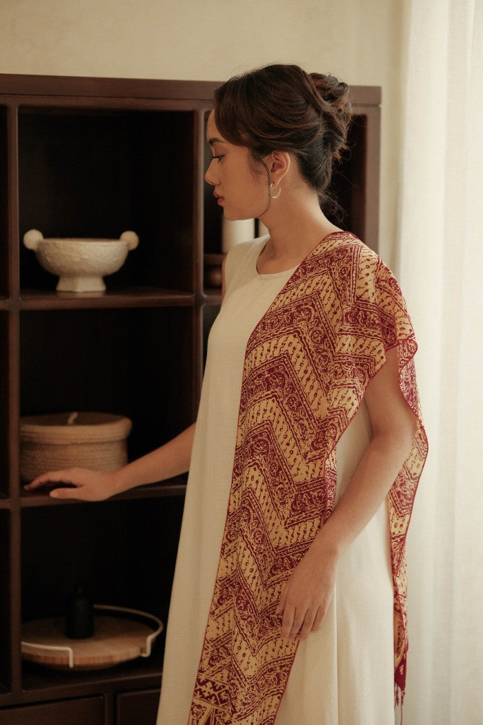 Scarf Batik Parang Kelok - Maroon | DNN