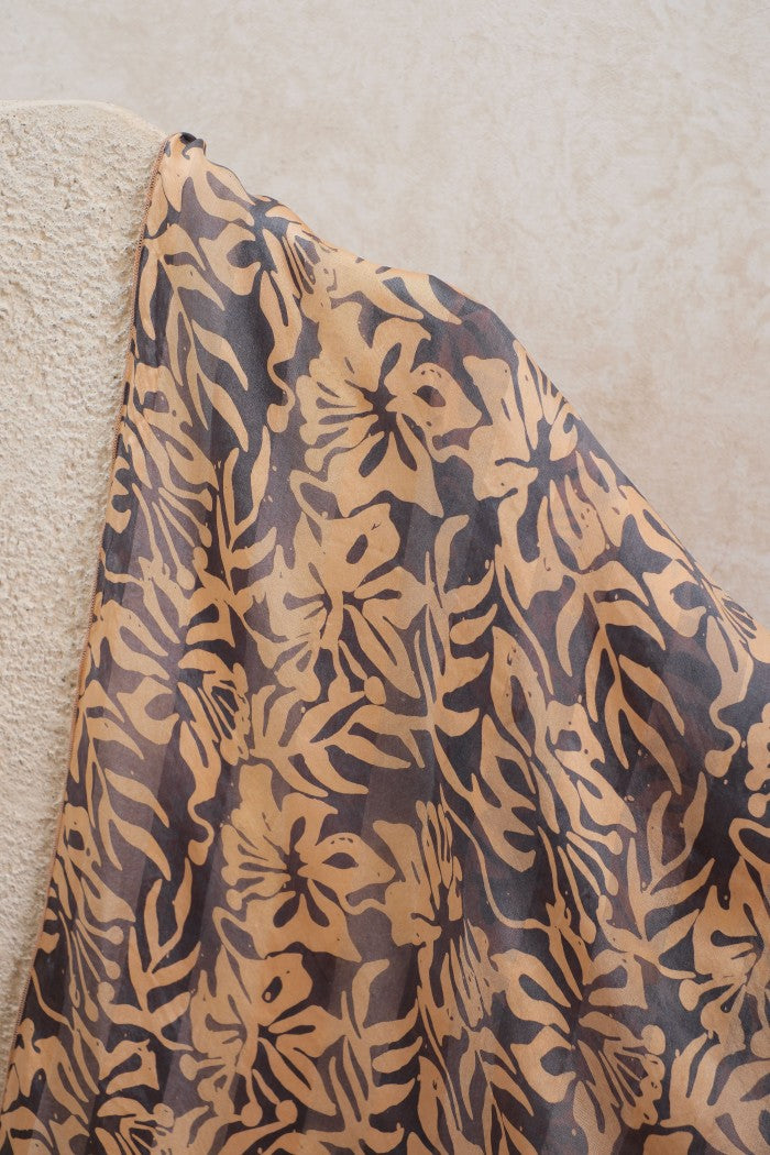 Syal Batik Sutra Daun - Grey - 45