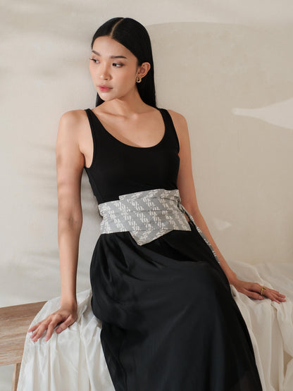 Tiara in Grey - Obi Belt Batik