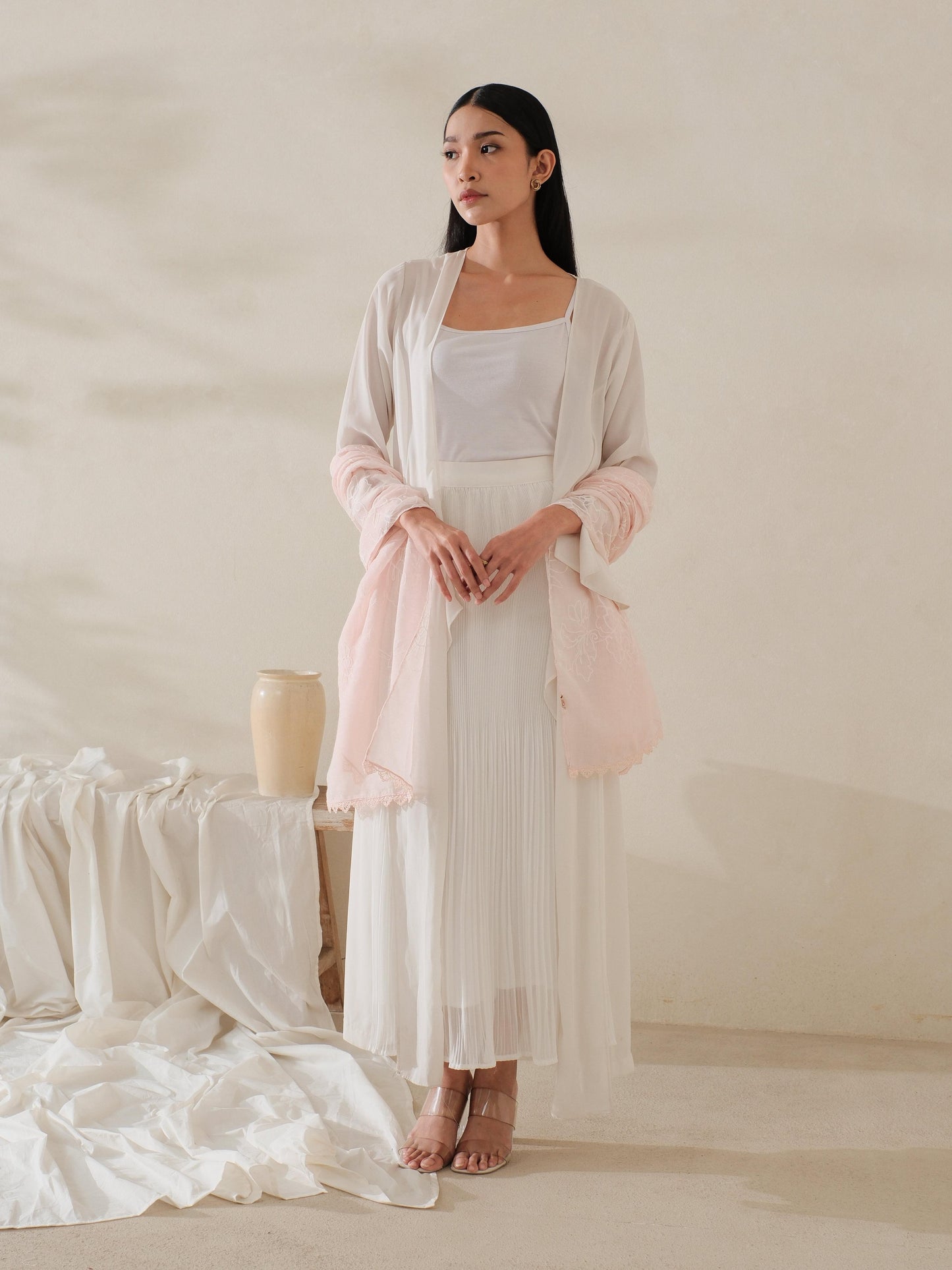 Dyta in Pink Shawl - Selendang Batik