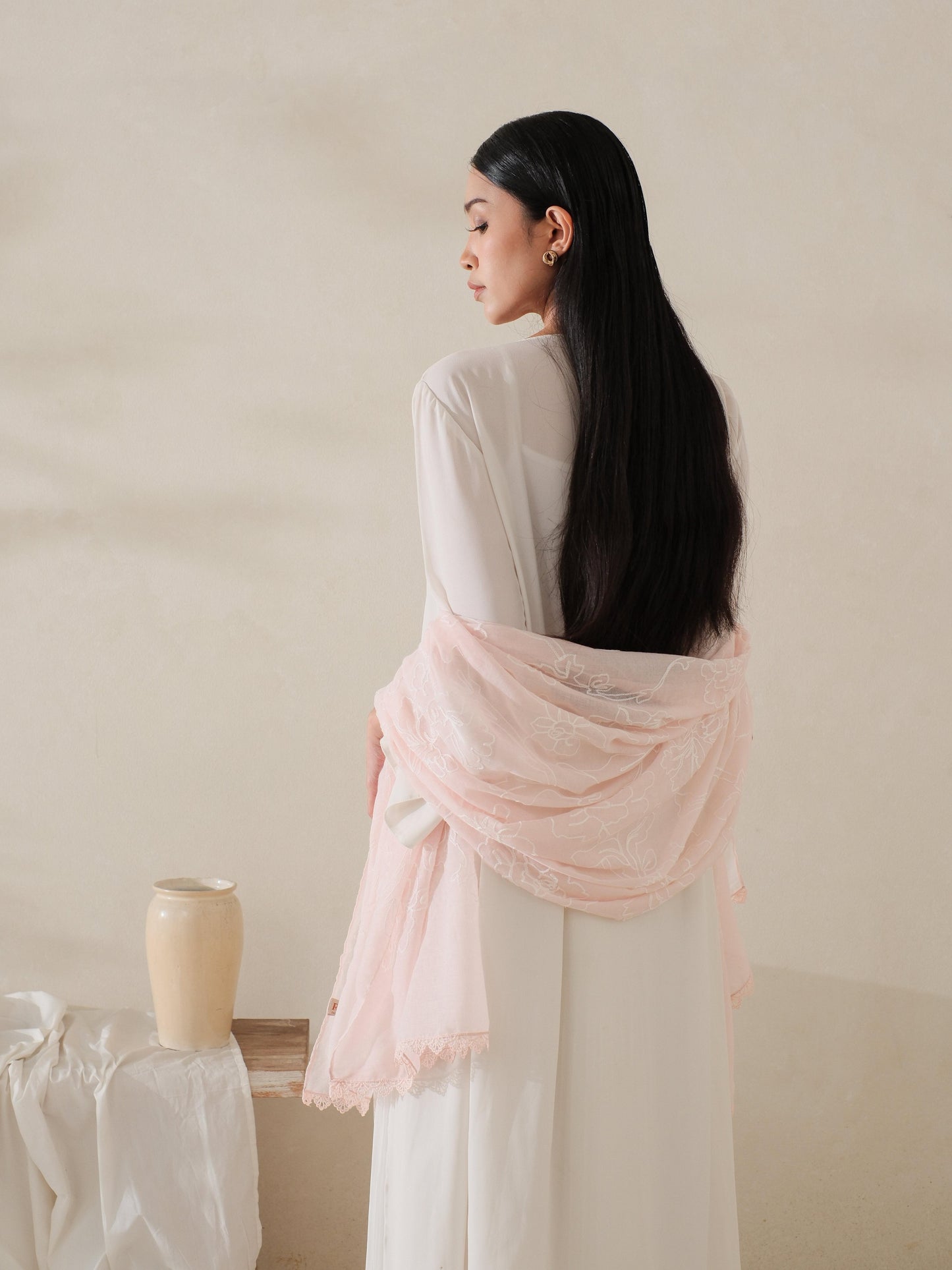 Dyta in Pink Shawl - Selendang Batik