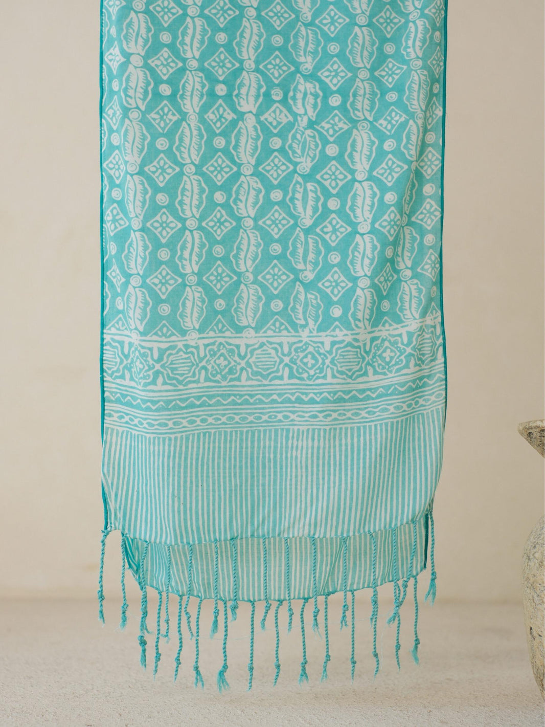 Batik Ratu - Scarf Batik Ceplok Wibowo - Toska