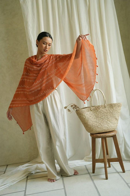 (DEFECT SALE) Joya Orange Shawl