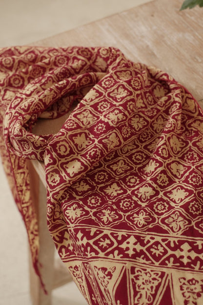 Scarf Batik Songket - Maroon | DNN